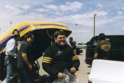 Lyle suiting up in Albuquerque, July 1997